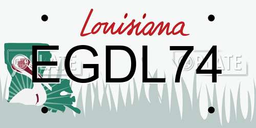 EGDL74 Louisiana License Plate