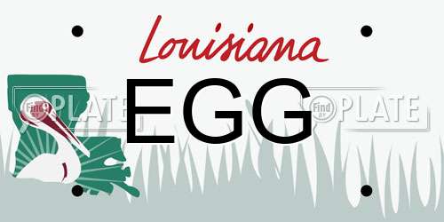 EGG Louisiana License Plate