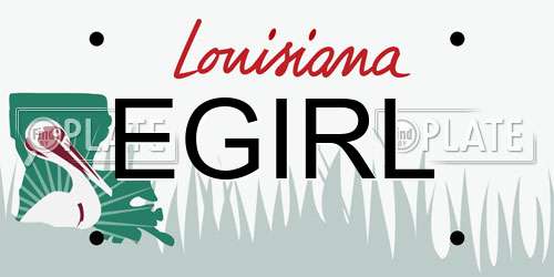 EGIRL Louisiana License Plate