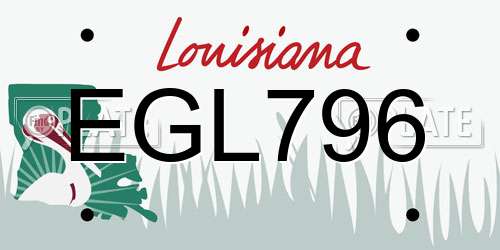 EGL796 Louisiana License Plate