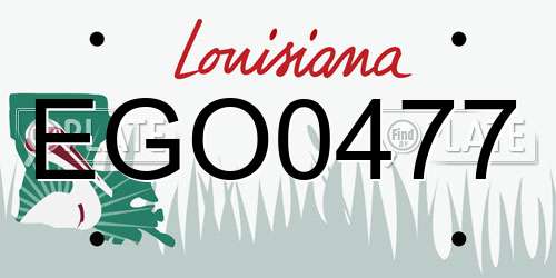 EGO0477 Louisiana License Plate