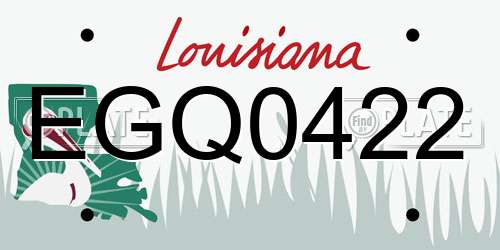 EGQ0422 Louisiana License Plate