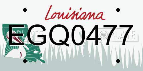 EGQ0477 Louisiana License Plate