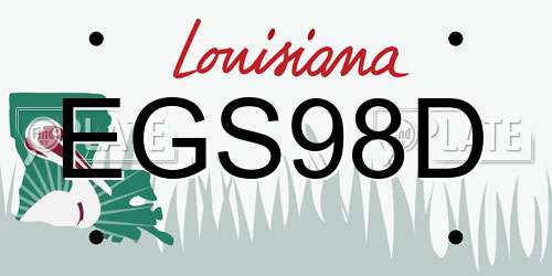 EGS98D Louisiana License Plate