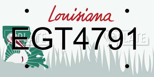 EGT4791 Louisiana License Plate