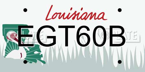 EGT60B Louisiana License Plate