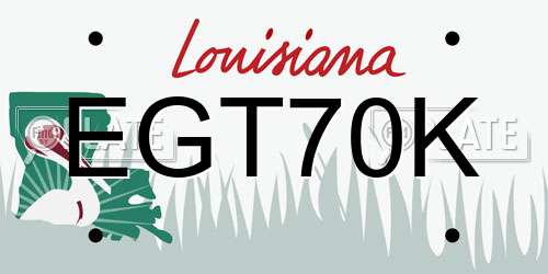 EGT70K Louisiana License Plate