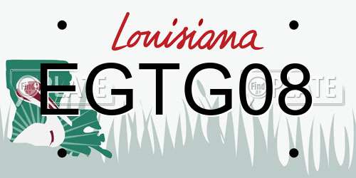 EGTG08 Louisiana License Plate
