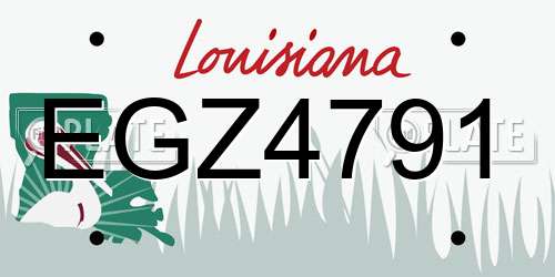 EGZ4791 Louisiana License Plate