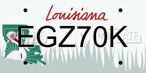 EGZ70K Louisiana License Plate