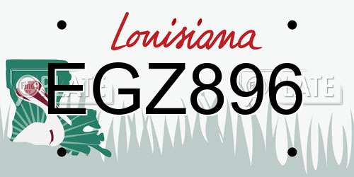 EGZ896 Louisiana License Plate