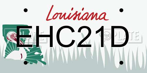 EHC21D Louisiana License Plate