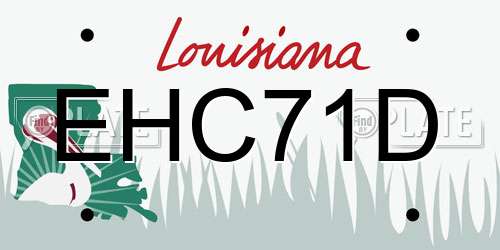 EHC71D Louisiana License Plate