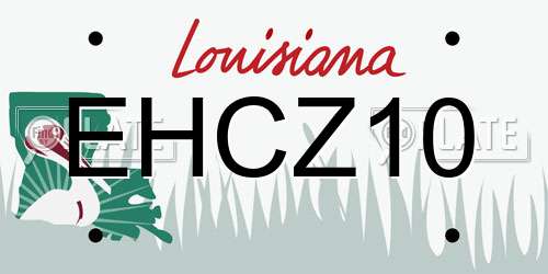 EHCZ10 Louisiana License Plate