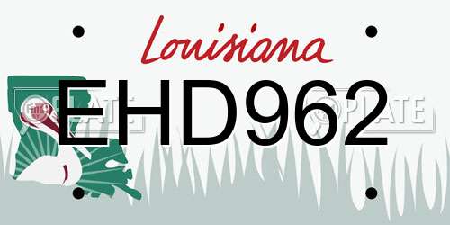 EHD962 Louisiana License Plate