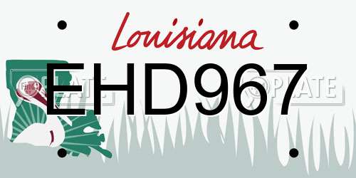 EHD967 Louisiana License Plate