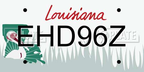 EHD96Z Louisiana License Plate