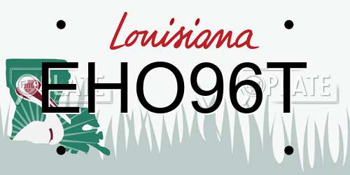 EHO96T Louisiana License Plate