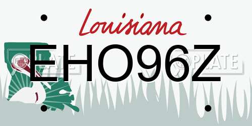 EHO96Z Louisiana License Plate
