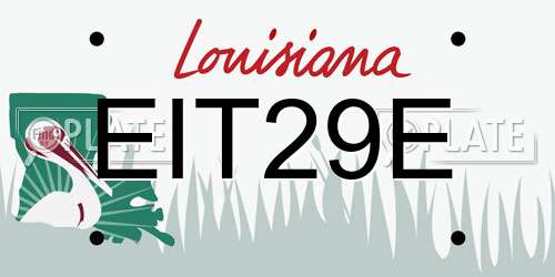 EIT29E Louisiana License Plate
