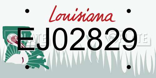 EJ02829 Louisiana License Plate