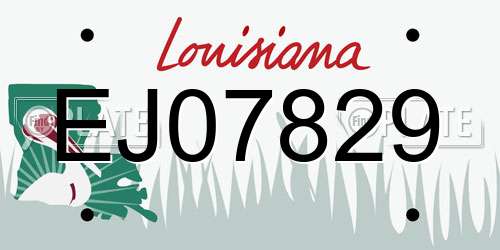 EJ07829 Louisiana License Plate