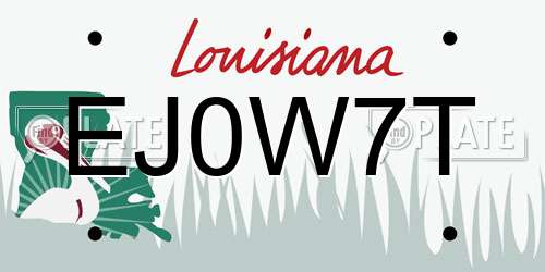 EJ0W7T Louisiana License Plate