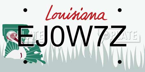 EJ0W7Z Louisiana License Plate
