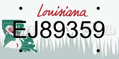EJ89359 Louisiana License Plate