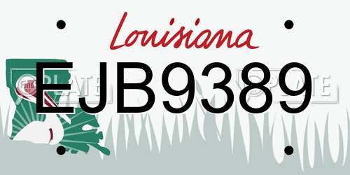 EJB9389 Louisiana License Plate