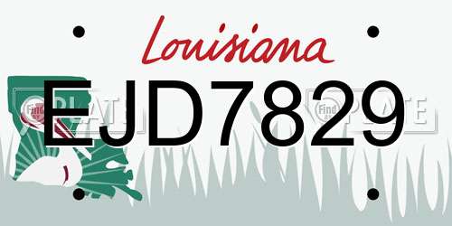EJD7829 Louisiana License Plate