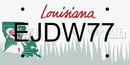 EJDW77 Louisiana License Plate
