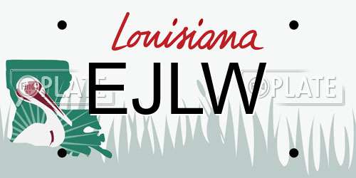 EJLW Louisiana License Plate
