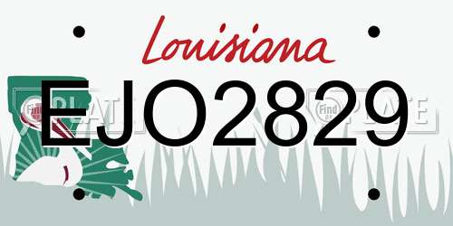 EJO2829 Louisiana License Plate