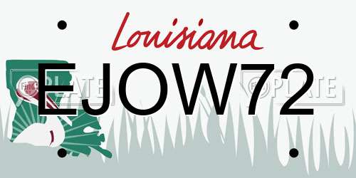 EJOW72 Louisiana License Plate