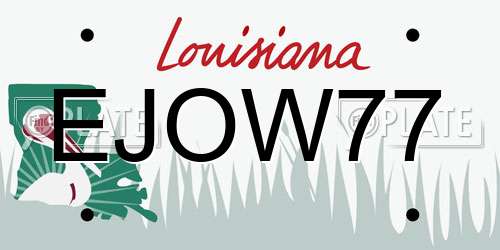 EJOW77 Louisiana License Plate