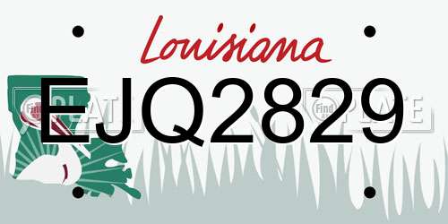EJQ2829 Louisiana License Plate