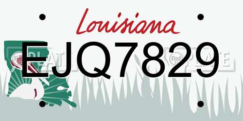 EJQ7829 Louisiana License Plate
