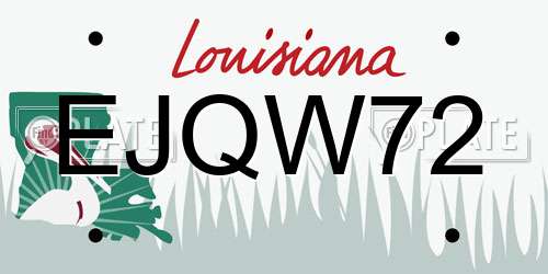 EJQW72 Louisiana License Plate