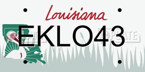 EKLO43 Louisiana License Plate