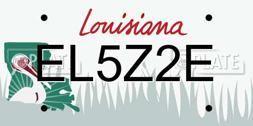 EL5Z2E Louisiana License Plate