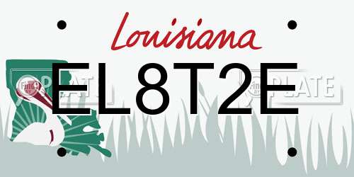EL8T2E Louisiana License Plate