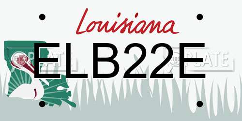 ELB22E Louisiana License Plate