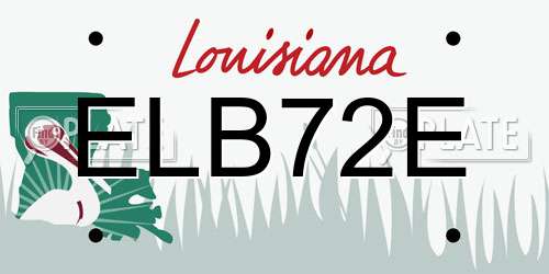 ELB72E Louisiana License Plate