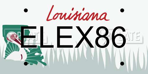 ELEX86 Louisiana License Plate