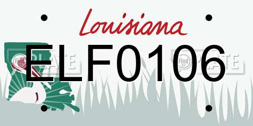 ELF0106 Louisiana License Plate