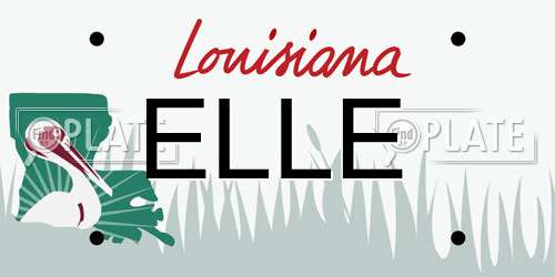 ELLE Louisiana License Plate