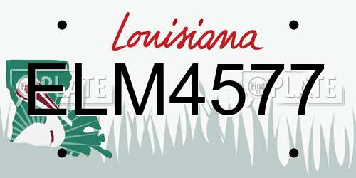 ELM4577 Louisiana License Plate
