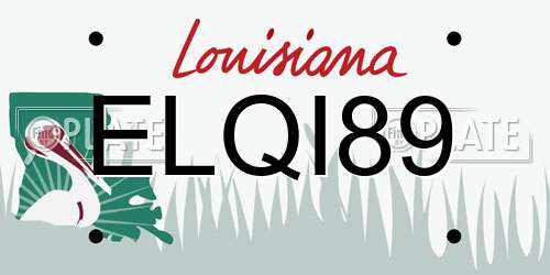 ELQI89 Louisiana License Plate