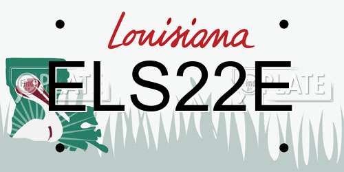ELS22E Louisiana License Plate